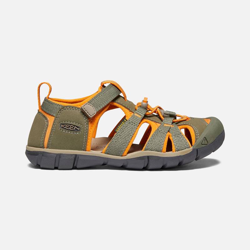 Keen Seacamp II CNX Wassersandalen Kinder DE-97240 Dusty Olive/Russet Orange - Keen Kinderschuhe Oli